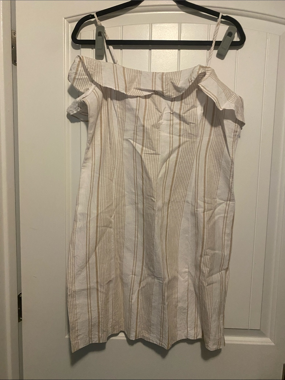 Forever 21 Cream and Tan Striped Top